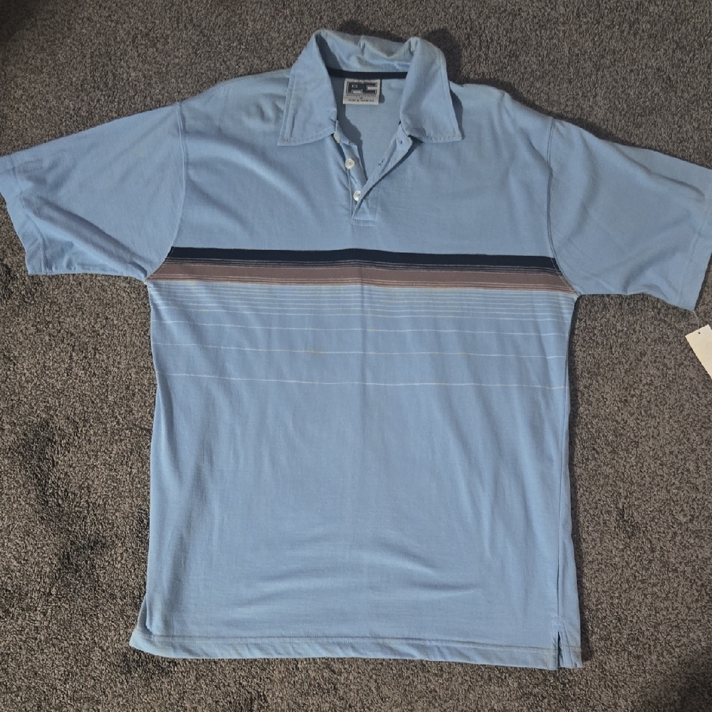 Men's Classic Blue Polo Shirt with Stripes